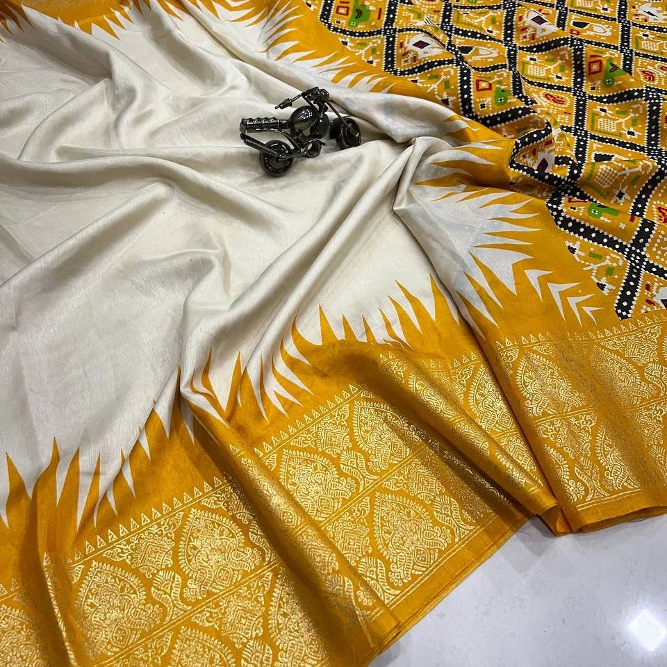 Dola Silk with Foil Print
