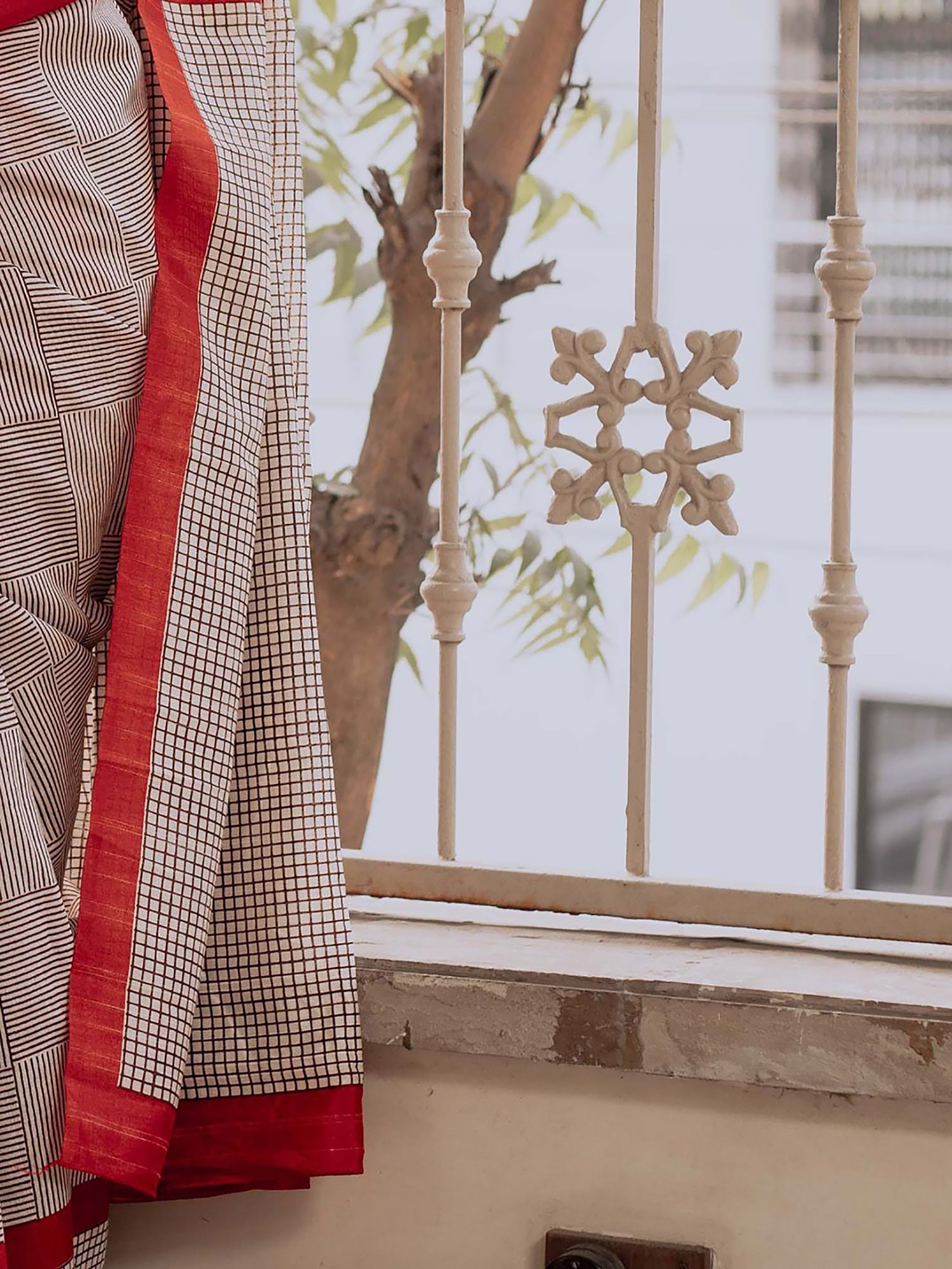 OFFICE TIME SOFT PURE COTTON FANCY TRANDING OFFICE WEAR JAIPUR BLOCK PRINT BEAGE RED SAREE