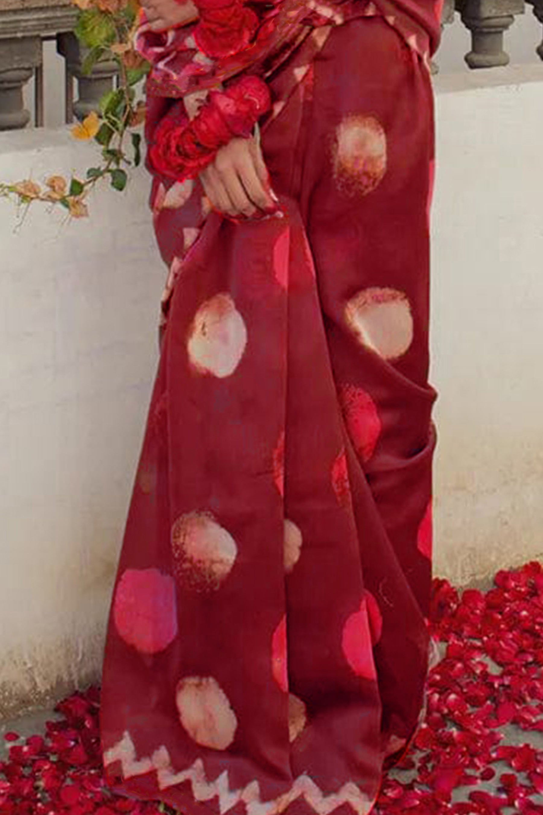 SAMRUDHI SOFT PURE COTTON FANCY BAGRU PRINT RED SAREE