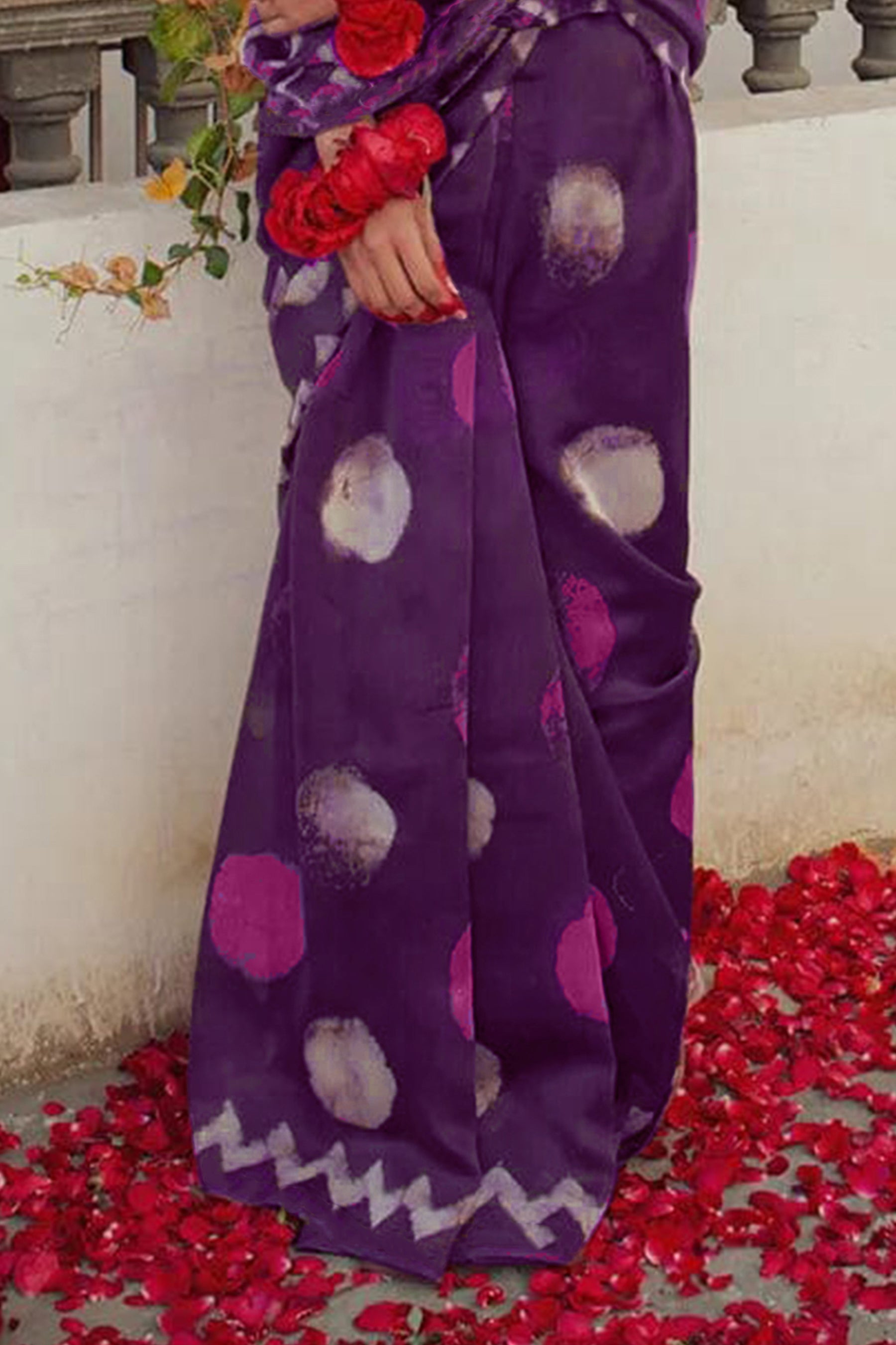 SAMRUDHI SOFT PURE COTTON FANCY BAGRU PRINT PURPLE SAREE