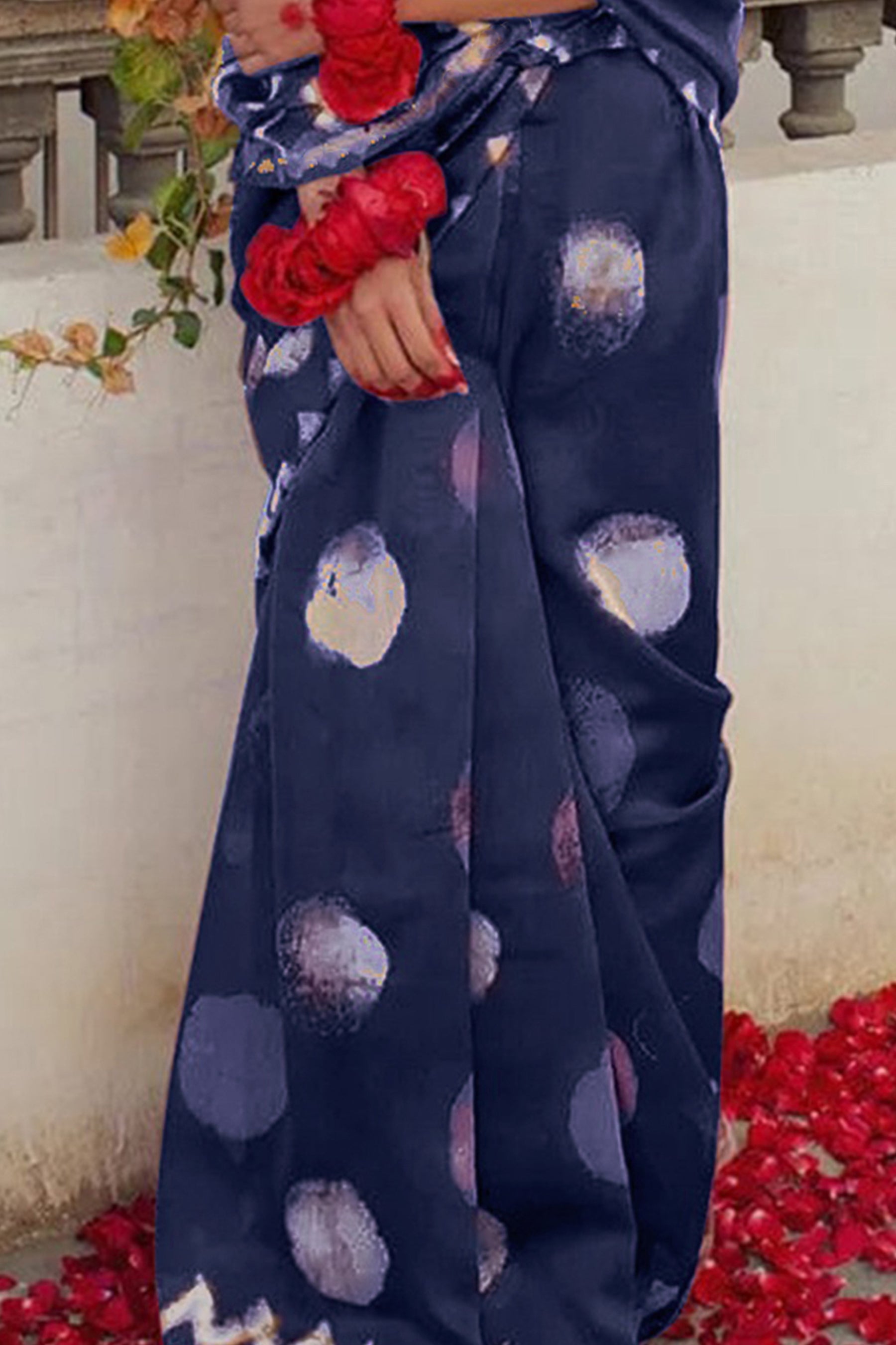 SAMRUDHI SOFT PURE COTTON FANCY BAGRU PRINT NEVY BLUE SAREE