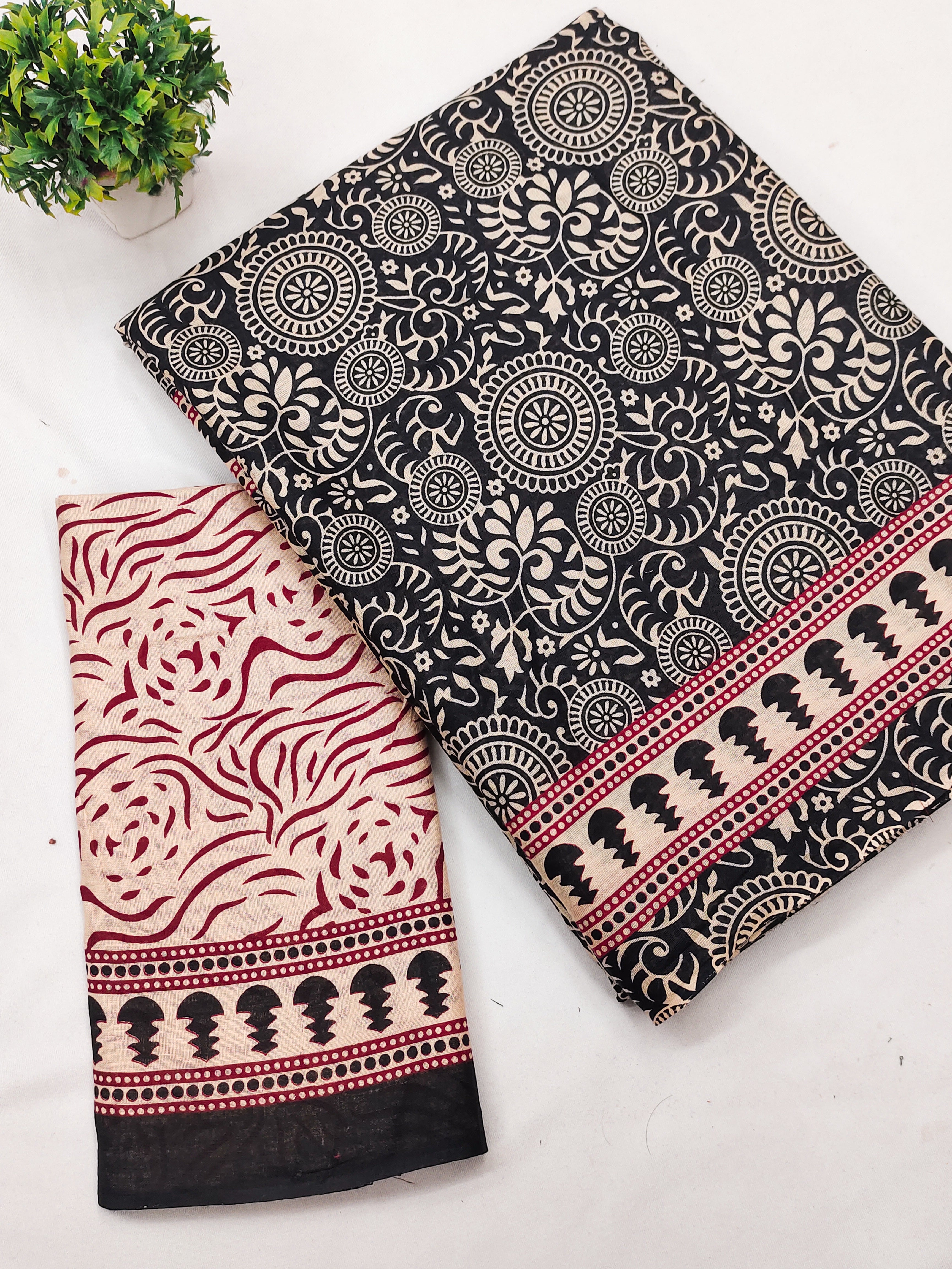 SHIVALIS PURE MULMUL COTTON AJRAKH BLOCK PRINT GREY SAREE