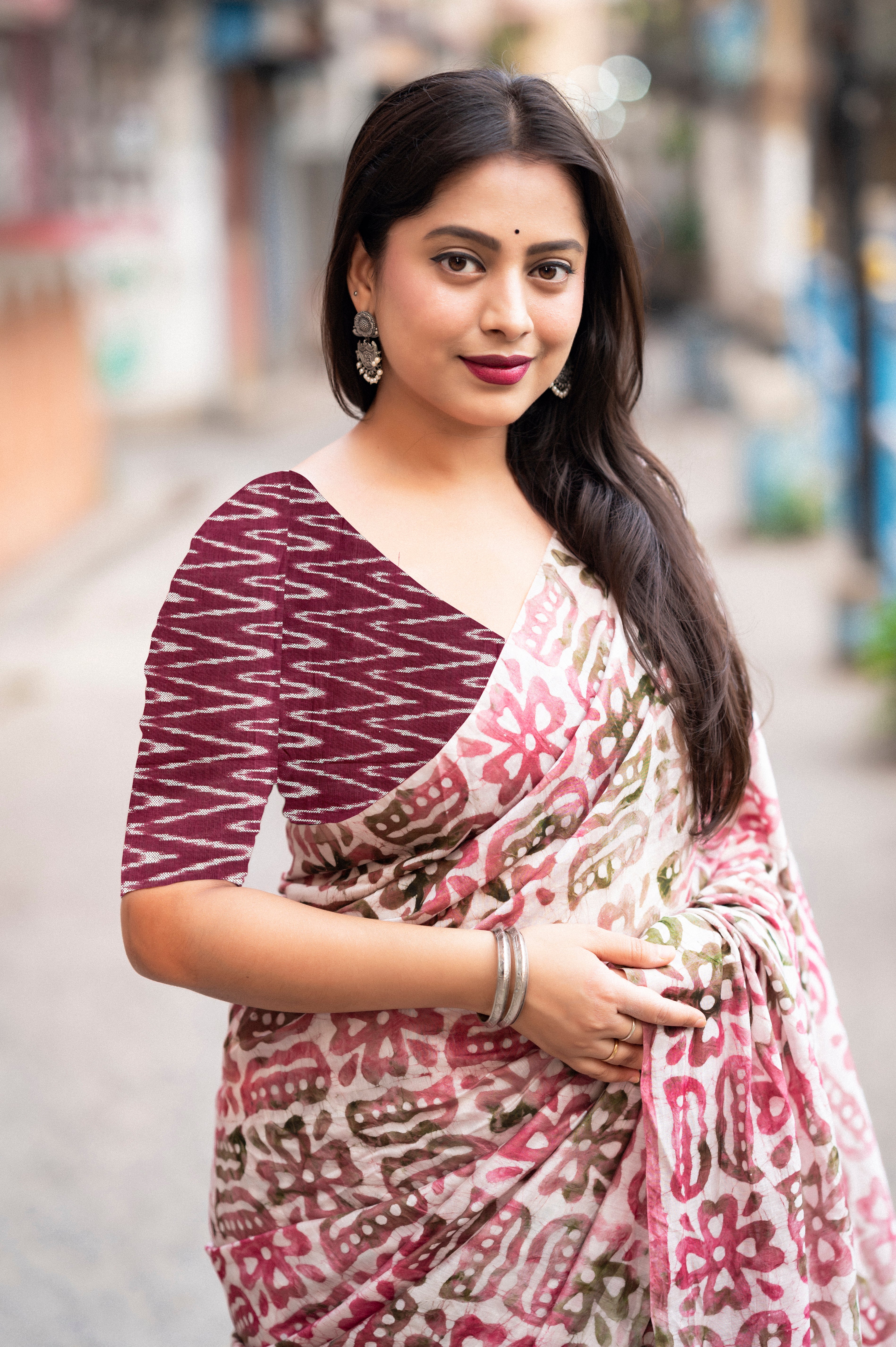 SMC PURE SOFT MULMUL COTTON HAND-BLOCK PRINT PINK SAREE