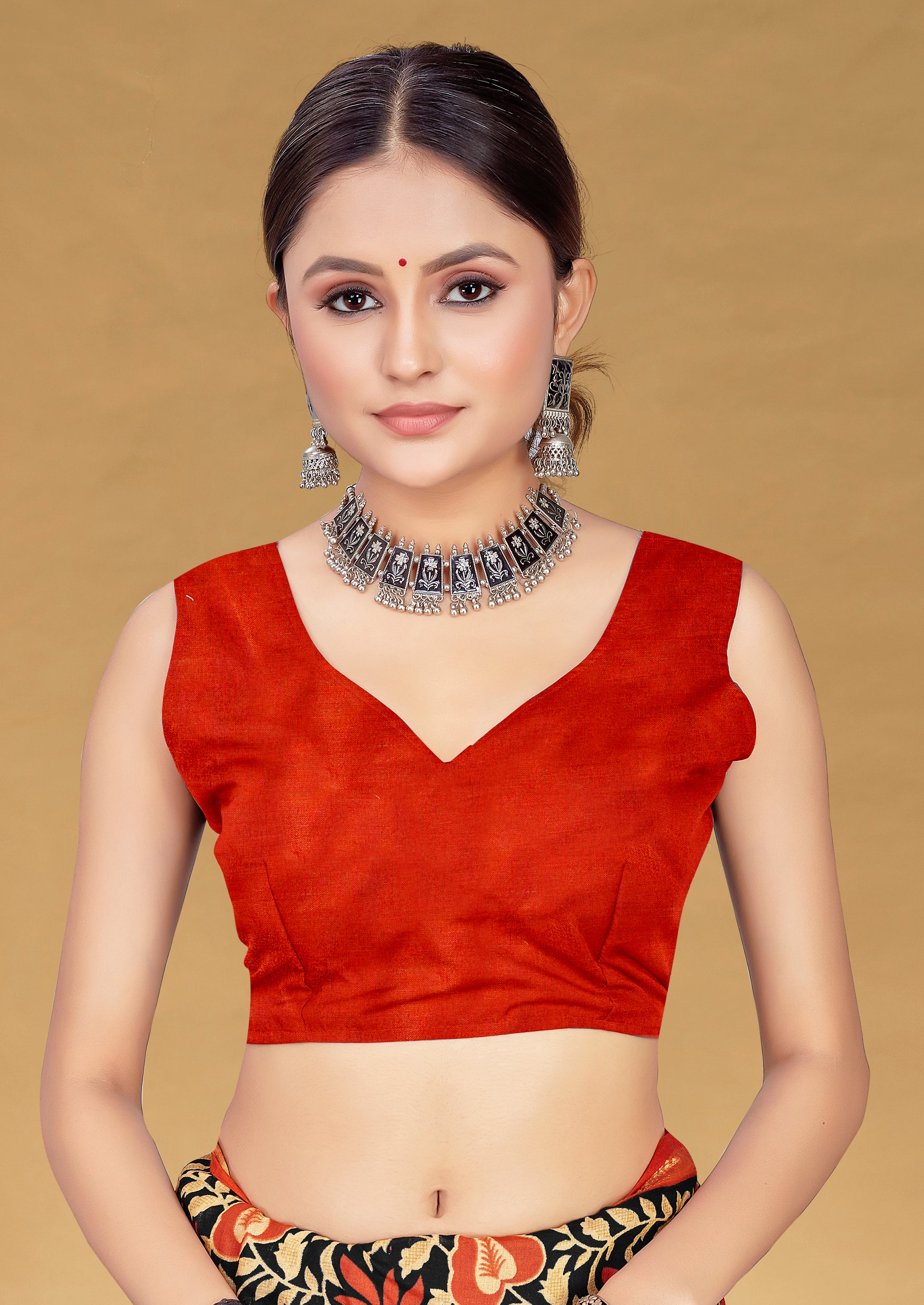 SUDHA BAGRU BLOCK PRINT SOFT MASLIN COTTON ZARI GOLDEN BORDER MULTICOLOR SAREE