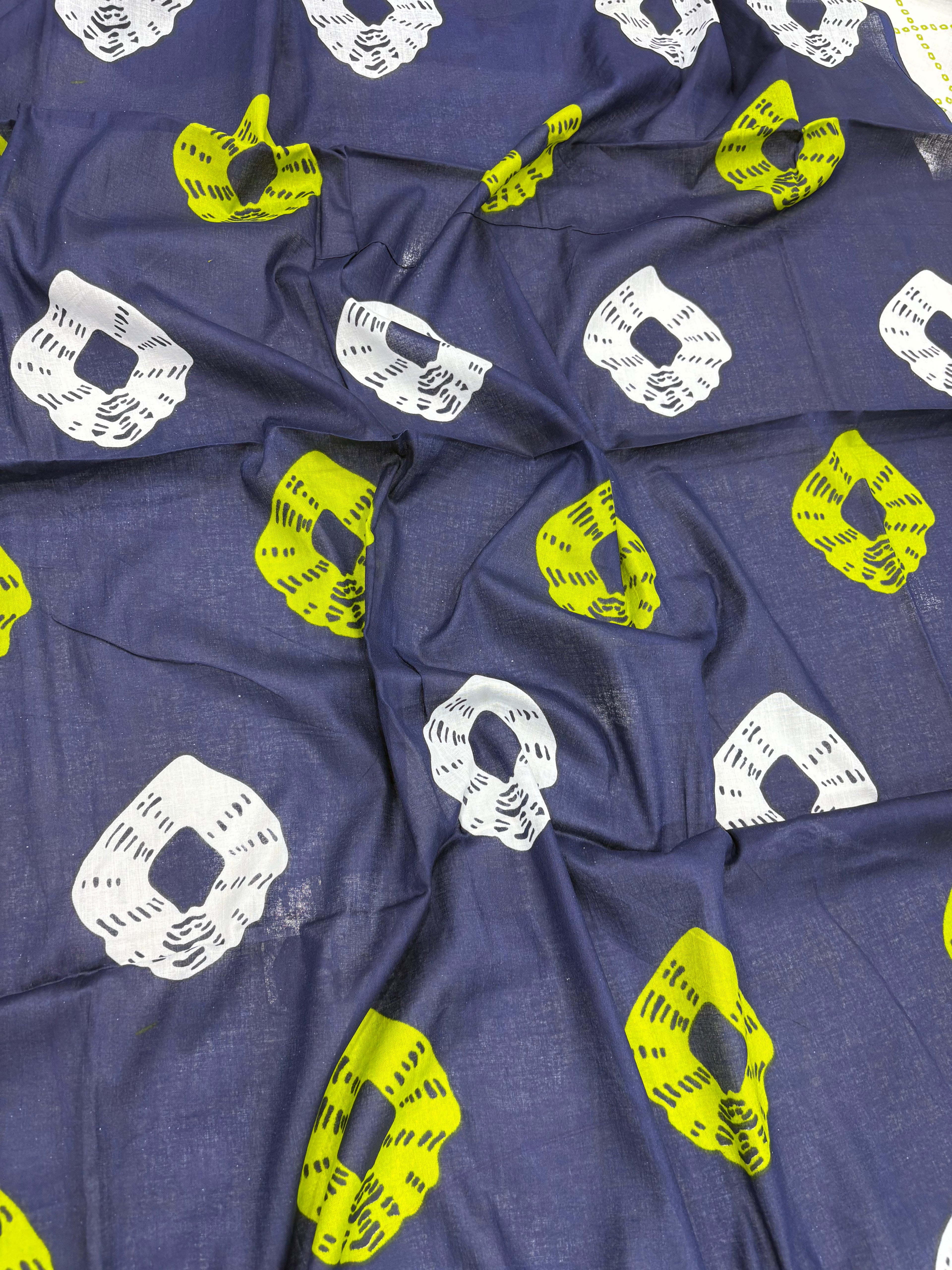 TIEDYE LUXE PREMIUM MULMUL COTTON TIEDYE PRINTED NEVY BLUE SAREE