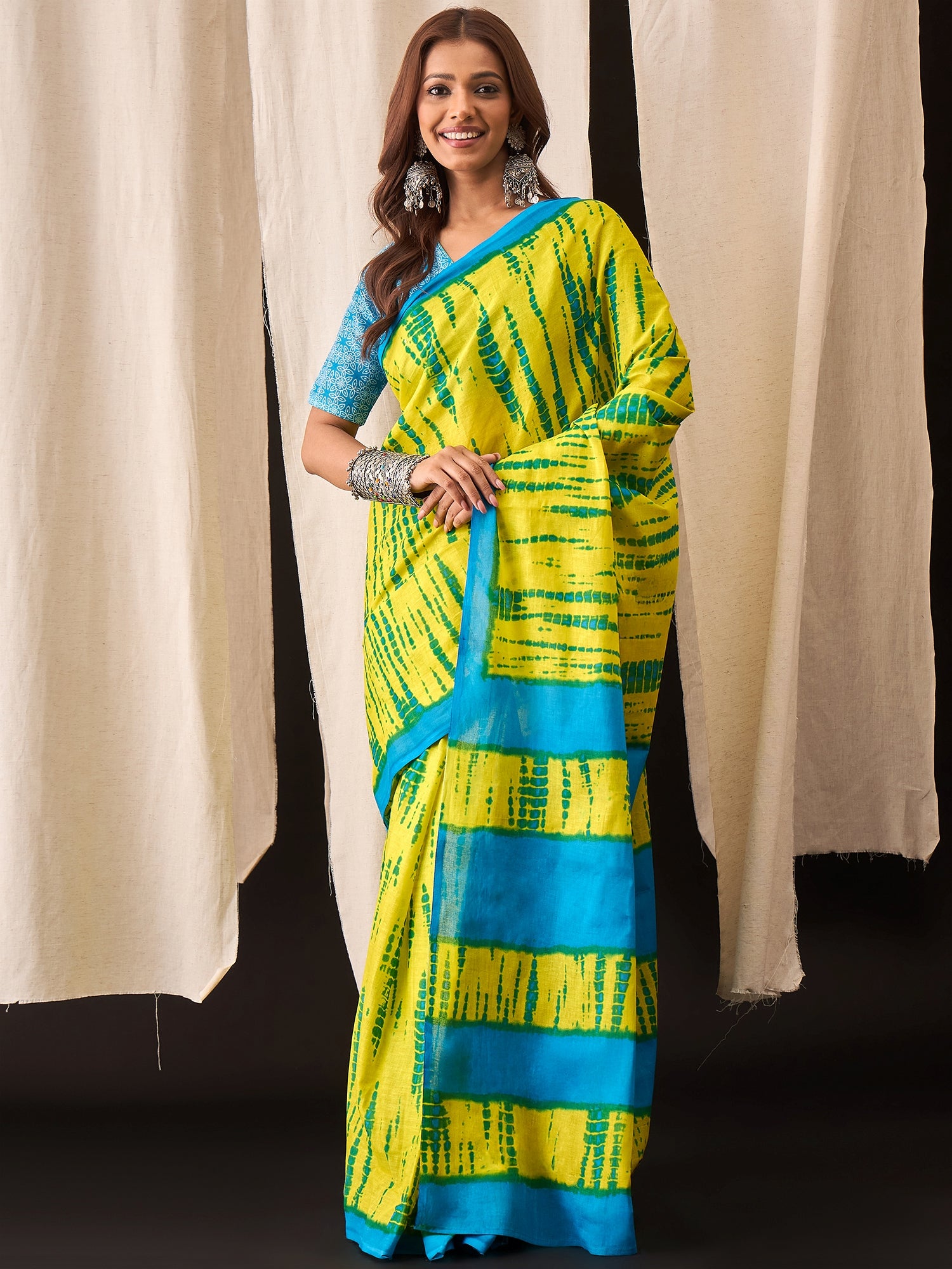 AAGMAN MULMUL PURE COTTON YELLOW SAREE