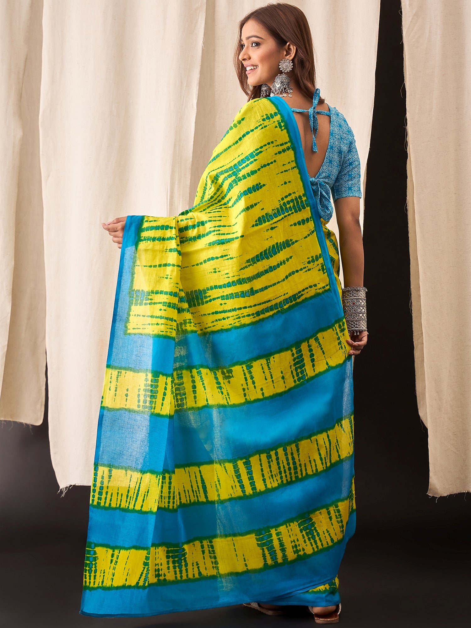 AAGMAN MULMUL PURE COTTON YELLOW SAREE