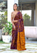 AARICA PURE MULMUL COTTON BATIK STYLE HAND BLOCK PRINTD BROWN SAREE