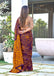 AARICA PURE MULMUL COTTON BATIK STYLE HAND BLOCK PRINTD BROWN SAREE