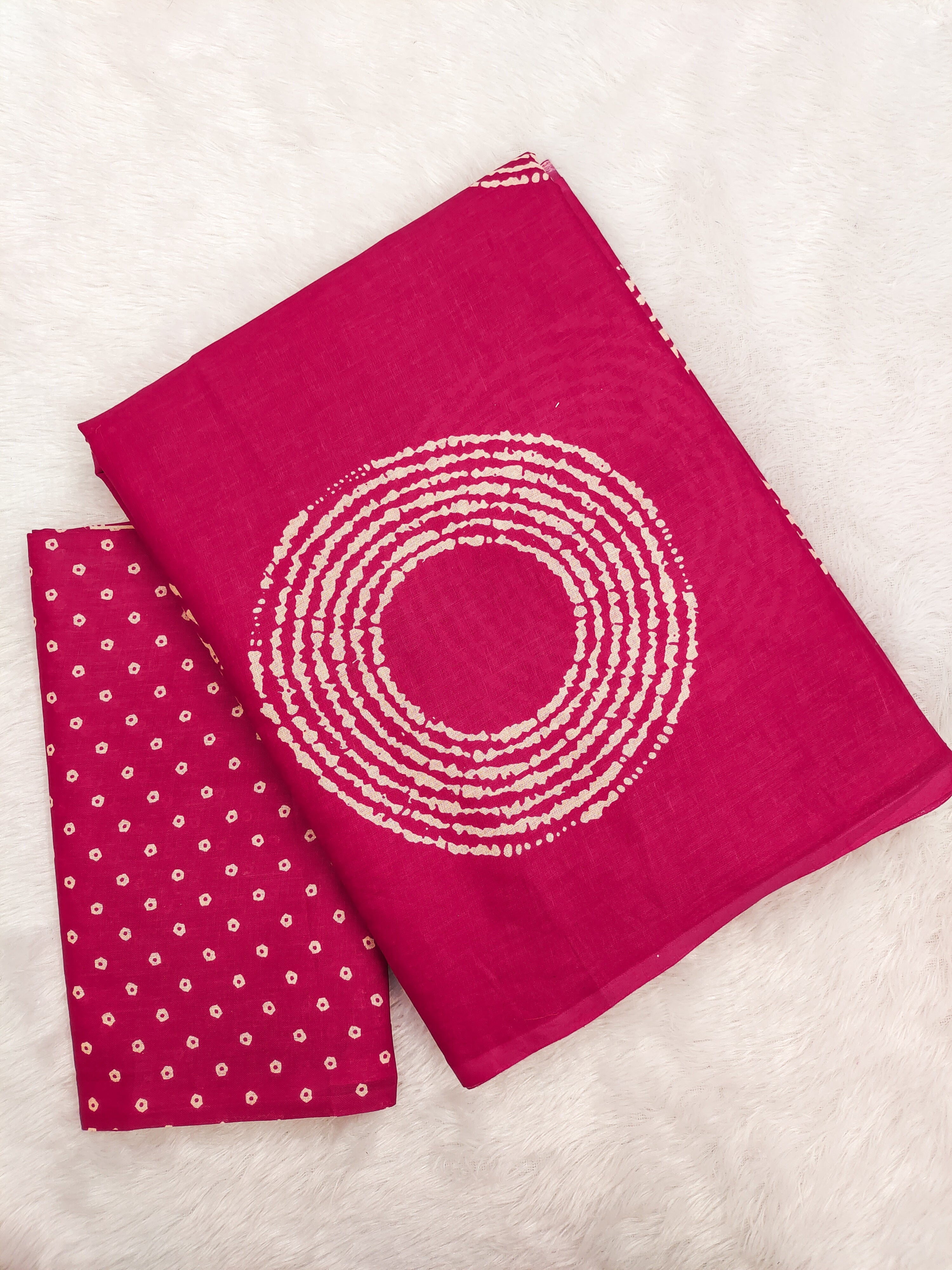AJRAKH BANDHEJ PURE MULMUL COTTON  HAND BLOCK PRINT PINK SAREE