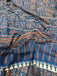 AJRAKH2 BLOCK PRINT PURE MULMUL COTTON BLUE SAREE
