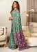 FLORAL HAND BLOCK STYLE PRINT MULMUL COTTON GREEN SAREE