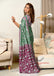 FLORAL HAND BLOCK STYLE PRINT MULMUL COTTON GREEN SAREE