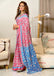 FLORAL HAND BLOCK STYLE PRINT MULMUL COTTON OLIVE PINK SAREE