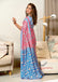 FLORAL HAND BLOCK STYLE PRINT MULMUL COTTON OLIVE PINK SAREE