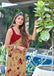 AKRUTI PURE MULMUL COTTON FLORAL STYLE HAND BLOCK PRINTD BEIGE WITH MAROON SAREE