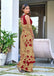 AKRUTI PURE MULMUL COTTON FLORAL STYLE HAND BLOCK PRINTD BEIGE WITH MAROON SAREE
