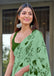 AKRUTI PURE MULMUL COTTON FLORAL STYLE HAND BLOCK PRINTD LIGHT GREEN WITH DARK GREEN SAREE