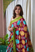 ANGRAKHA PURE MULMUL COTTON IKKAT HAND PRINTED MAROON SAREE