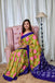 ANGRAKHA PURE MULMUL COTTON IKKAT HAND PRINTED OLIVE GREEN SAREE