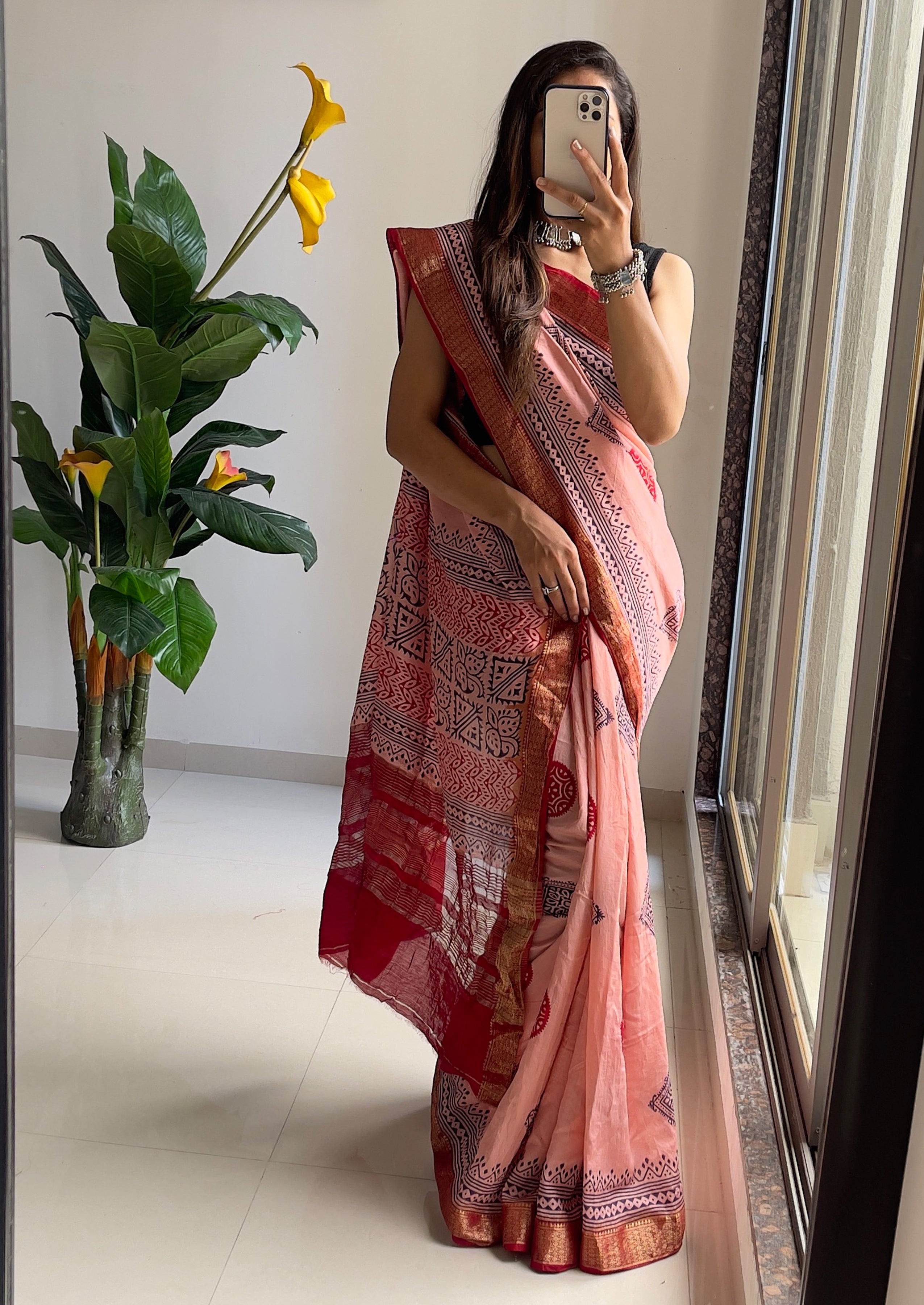 ASSAM SILK NATURAL CELLULOSE NYLON AND VISCOSE ZARI WEAVING ROSE PINK SAREE