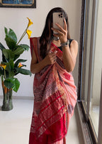 ASSAM SILK NATURAL CELLULOSE NYLON AND VISCOSE ZARI WEAVING ROSE PINK SAREE