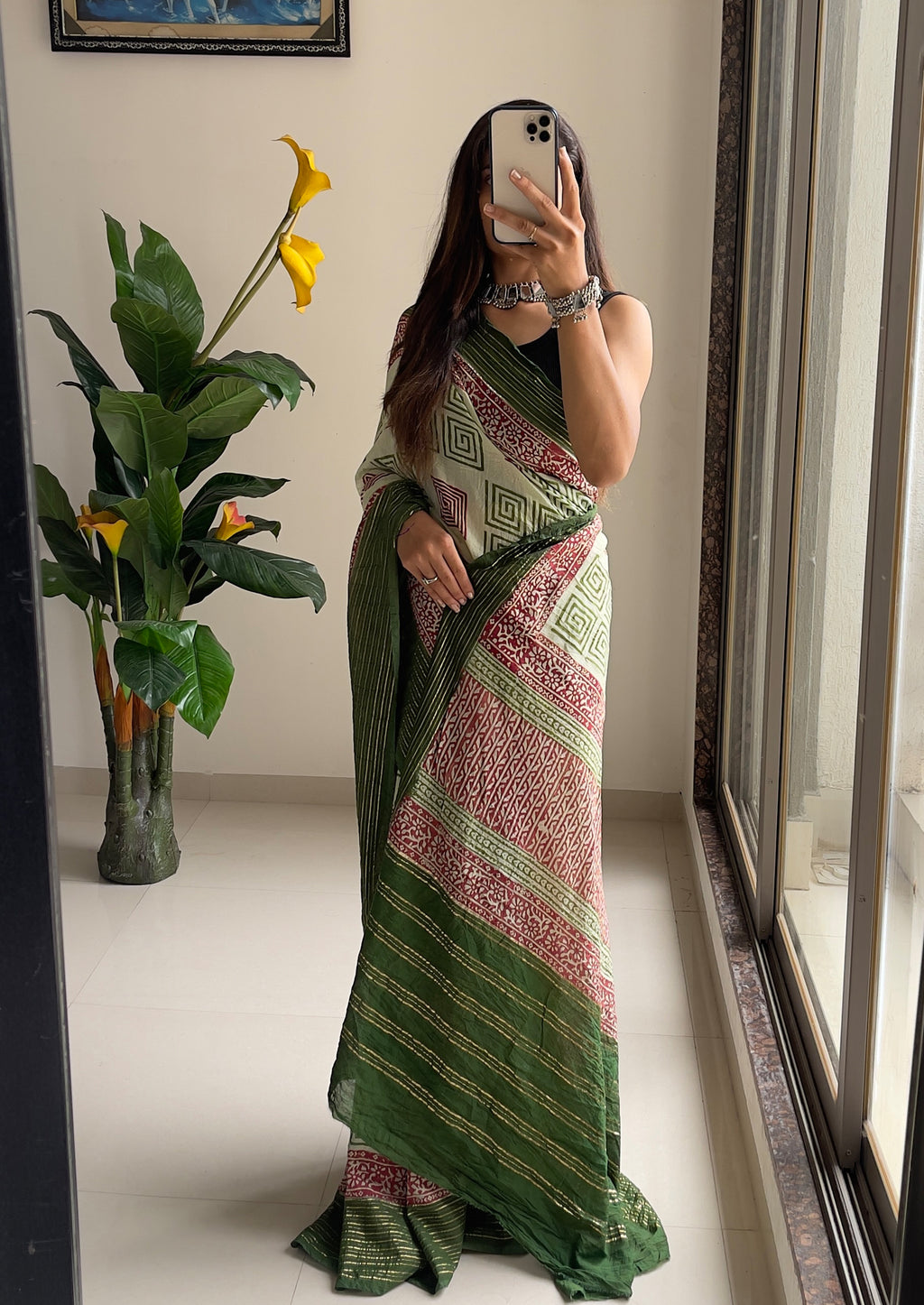 ASSAM SILK NATURAL CELLULOSE NYLON AND VISCOSE ZARI WEAVING OLIVE GREEN SAREE