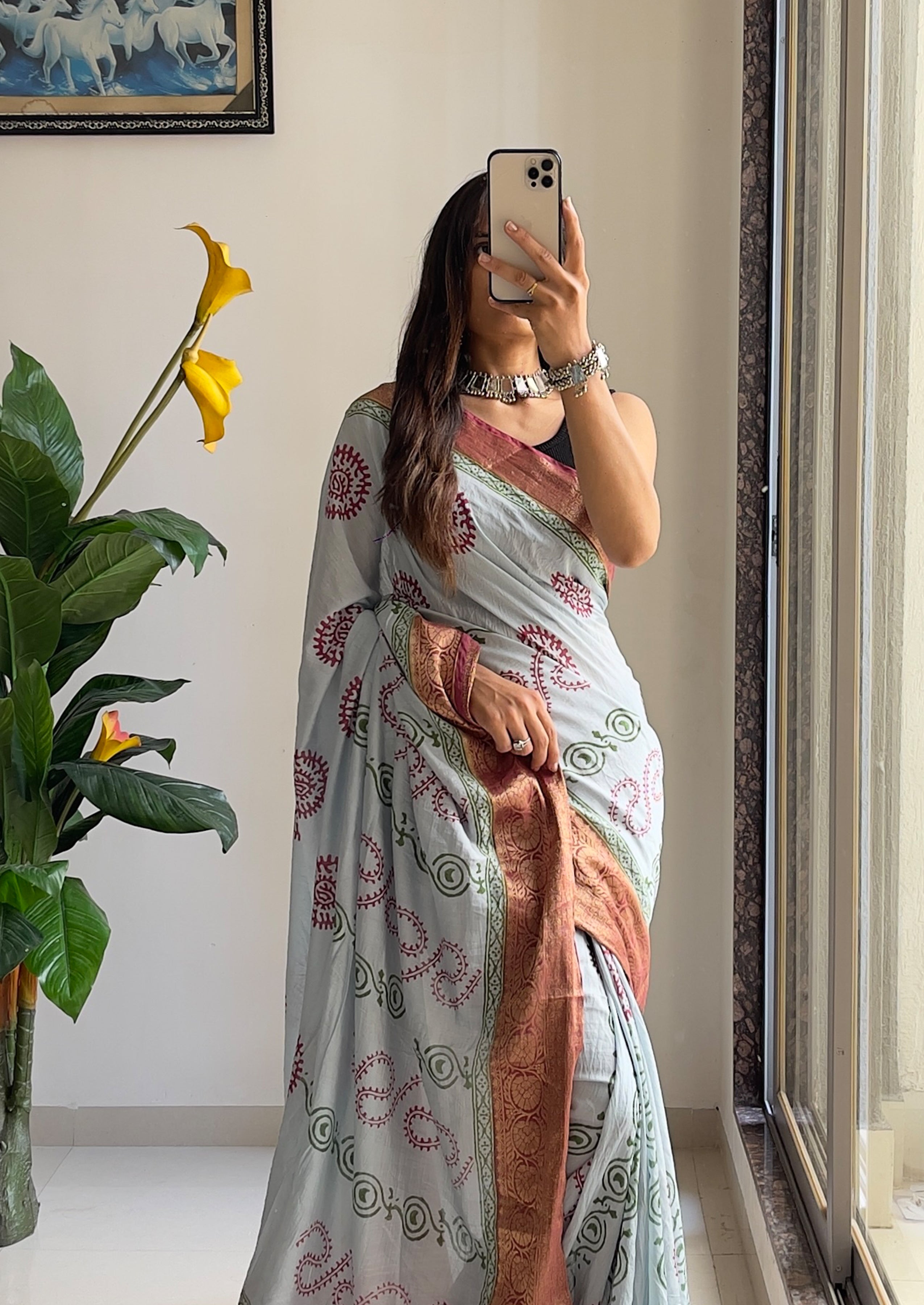 ASSAM SILK NATURAL CELLULOSE NYLON AND VISCOSE ZARI WEAVING SKY BLUE SAREE