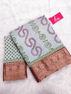 ASSAM SILK NATURAL CELLULOSE NYLON AND VISCOSE ZARI WEAVING SKY BLUE SAREE