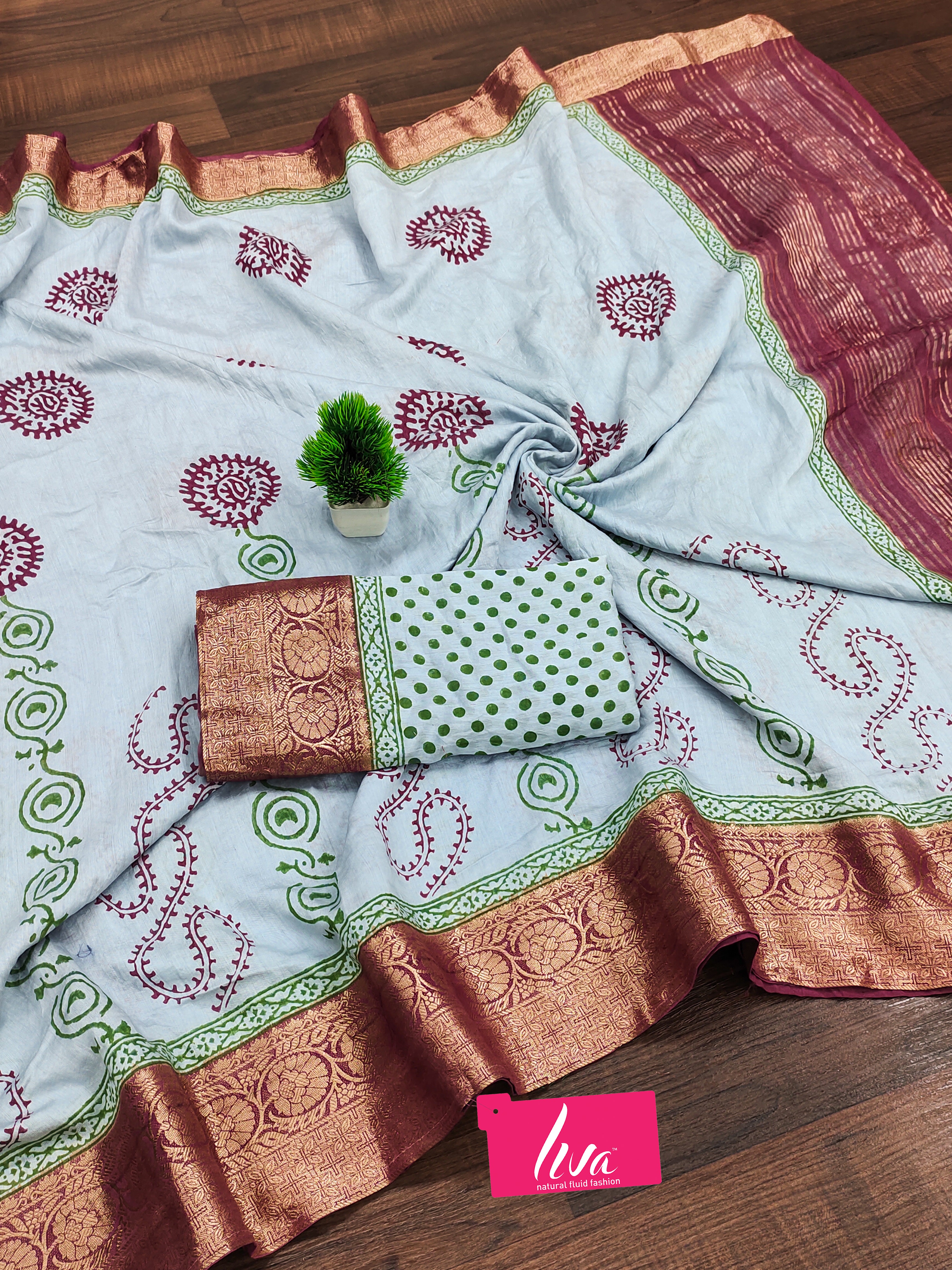 ASSAM SILK NATURAL CELLULOSE NYLON AND VISCOSE ZARI WEAVING SKY BLUE SAREE