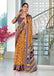 BASANTI PRIMUM PURE COTTON MULMUL BUTI HAND BLOCK PRINT WITH HEVAY ZARI BODAR GOLDEN SAREE