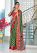 BASANTI PRIMUM PURE COTTON MULMUL BUTI HAND BLOCK PRINT WITH HEVAY ZARI BODAR GREEN SAREE