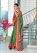 BASANTI PRIMUM PURE COTTON MULMUL BUTI HAND BLOCK PRINT WITH HEVAY ZARI BODAR GREEN SAREE