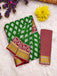 BASANTI PRIMUM PURE COTTON MULMUL BUTI HAND BLOCK PRINT WITH HEVAY ZARI BODAR GREEN SAREE