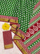 BASANTI PRIMUM PURE COTTON MULMUL BUTI HAND BLOCK PRINT WITH HEVAY ZARI BODAR GREEN SAREE