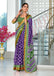 BASANTI PRIMUM PURE COTTON MULMUL BUTI HAND BLOCK PRINT WITH HEVAY ZARI BODAR PURPLE SAREE