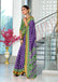 BASANTI PRIMUM PURE COTTON MULMUL BUTI HAND BLOCK PRINT WITH HEVAY ZARI BODAR PURPLE SAREE