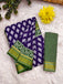 BASANTI PRIMUM PURE COTTON MULMUL BUTI HAND BLOCK PRINT WITH HEVAY ZARI BODAR PURPLE SAREE
