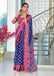 BASANTI PRIMUM PURE COTTON MULMUL BUTI HAND BLOCK PRINT WITH HEVAY ZARI BODAR BLUE SAREE