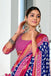 BASANTI PRIMUM PURE COTTON MULMUL BUTI HAND BLOCK PRINT WITH HEVAY ZARI BODAR BLUE SAREE