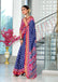 BASANTI PRIMUM PURE COTTON MULMUL BUTI HAND BLOCK PRINT WITH HEVAY ZARI BODAR BLUE SAREE