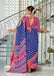 BASANTI PRIMUM PURE COTTON MULMUL BUTI HAND BLOCK PRINT WITH HEVAY ZARI BODAR BLUE SAREE