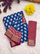 BASANTI PRIMUM PURE COTTON MULMUL BUTI HAND BLOCK PRINT WITH HEVAY ZARI BODAR BLUE SAREE