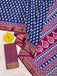 BASANTI PRIMUM PURE COTTON MULMUL BUTI HAND BLOCK PRINT WITH HEVAY ZARI BODAR BLUE SAREE