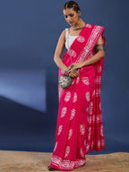 BATIK5 PURE COTTON HAND BATIK PRIMUM RANGE ORIGINAL WAX BATIK PINK SAREE