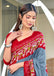 HAND BATIK PRINT MULMUL COTTON GREY SAREE