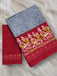 HAND BATIK PRINT MULMUL COTTON GREY SAREE