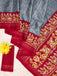HAND BATIK PRINT MULMUL COTTON GREY SAREE