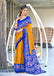 HAND BATIK PRINT MULMUL COTTON YELLOW SAREE