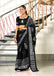 BATIK SESSION MULMUL COTTON HAND BATIK BLOCK PRINT BLACK SAREE